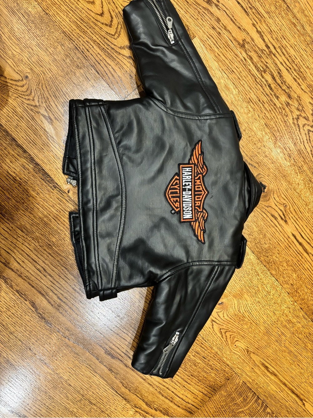 Harley-Davidson Y2K Vintage Motorcycle Leather Jacket Embroidered Size 18 Months - Picture 5 of 5